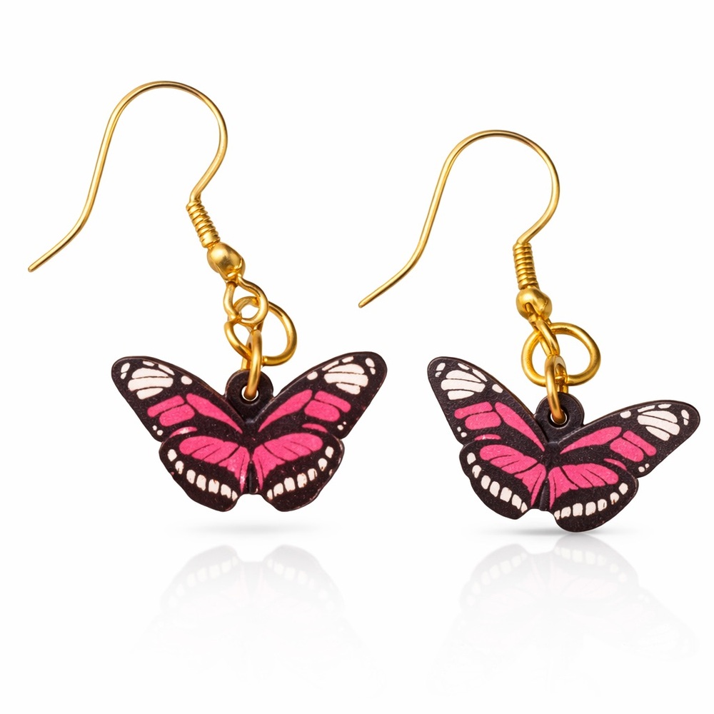 Elegant‎ Pink Butterfly Earrings